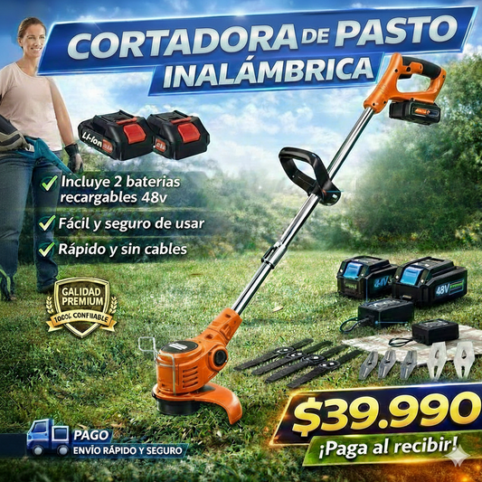 Cortadora de Césped Inalámbrica Recargable🌿2x Baterias 48v + mas TODOS sus accesorios.⚡️